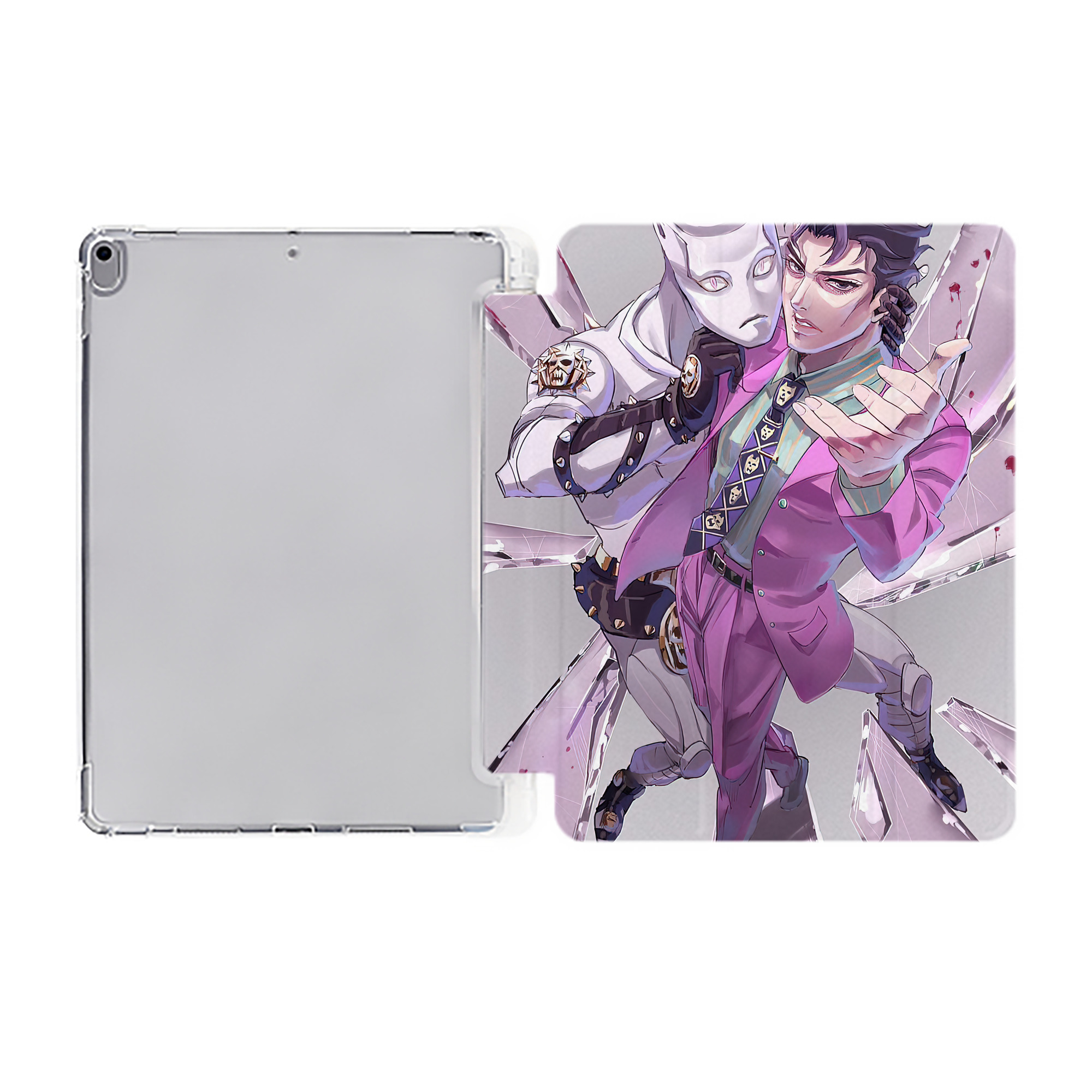 （画像用） ジョジョの奇妙な冒険 JoJo's Bizarre Adventure IPad ケース ペン収納付き 三つ折りスタンド PUレザー×シリコン 対応機種9.5/10.5/10.9インチ
